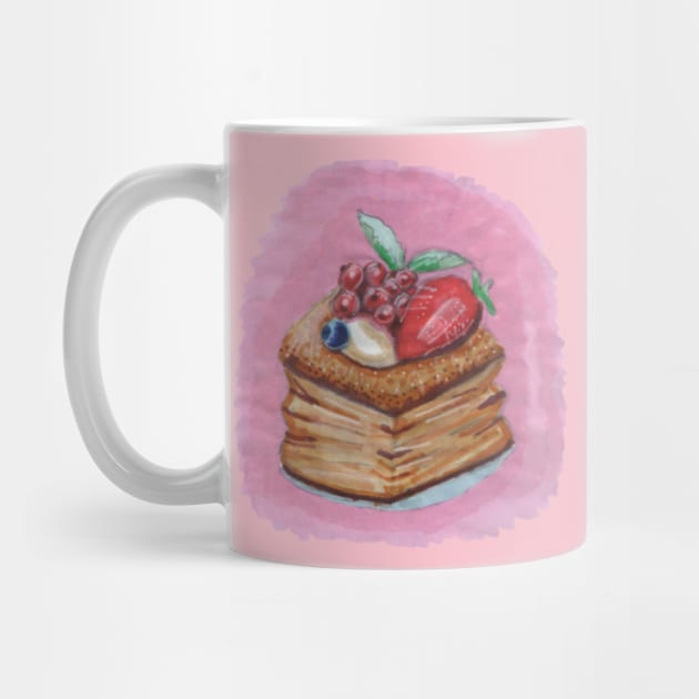 Yummy Pancakes with Berries by Mila-Ola_Art